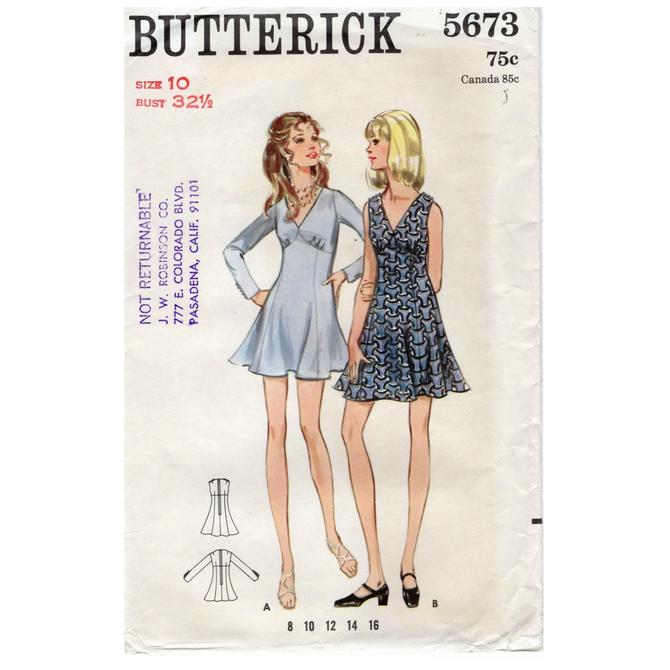 Semi fitted A line Dress  Princess seams back zipper Vintage 60s Misses 14 Butterick 4740 UC FF