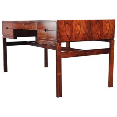 Rare Rosewood Desk by Arne Wahl Iversen for Vinde Mbelfabrik, Denmark, 1960 vanity credenza mid century danish modern 