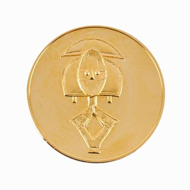 24k Gold Plated Bronze Medal Coin Gold Guardian Figure from Bakota 