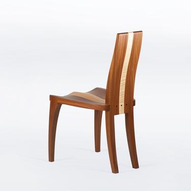 Modern Dining Chairs Handmade in Solid Mahogany and Maple Wood, Available as Single or Set of Chairs &amp;quot;Gazelle&amp;quot; 