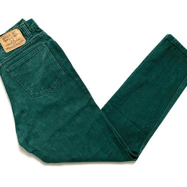 Vintage 1990s JORDACHE High Waist Jeans ~ measure 26 x 28.75 / size 3 ~ Faded Green Denim ~ 26 Waist 