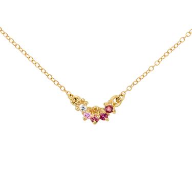 Small Curve Necklace - Pink Sapphire