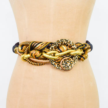 80s Faux Leopard Belt | Artistic Twisted  Belt | One Size 