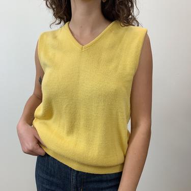 70s JCPenney yellow acrylic sweater vest 