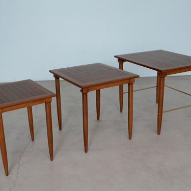 Incredible Set of Three Mid-Century Modern Nesting Tables by Tomlinson Sophisticate - Professionally Restored! 