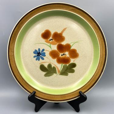 Chop Plate, Premiere Potterskraft Country Blooms | Mid Century Modern Dinnerware | Vintage Stoneware Round Serving Platter 