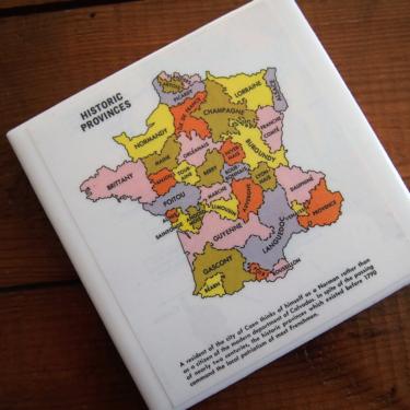 1979 Vintage France Map Coaster. Historic Provinces. French History Gift. Europe Travel Gift. French Décor. France Gift. Coffee Table Décor. 