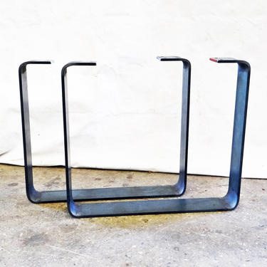 SET of 2 Flat Steel &quot;U&quot; Shaped Metal Table Legs (coffee table height) 