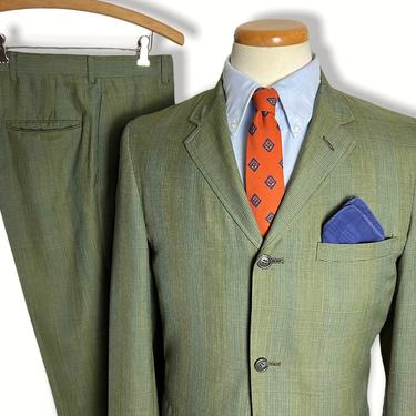 Vintage 1960s CRICKETEER 2pc Glen Plaid Suit ~ size 36 to 38 R ~ Sack Sport Coat / Jacket / Pants ~ Preppy / Ivy / Trad 
