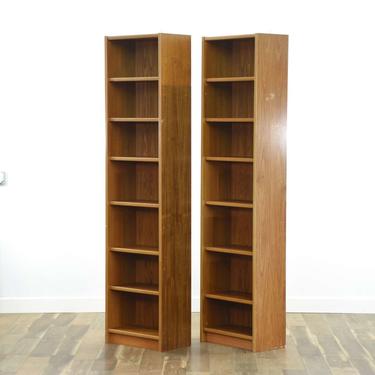 Pair Of Danish Modern Tall Bookcases 