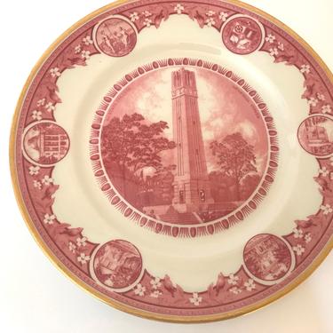 Vintage Lamberton NORTH CAROLINA STATE Red Dinner Plate Decorative Plate 