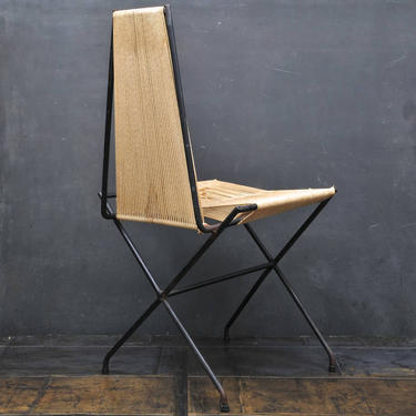Rare Gunnar Birkets Yellen Iron Rod String Chair Detroit Mid-Century Modern Architect Vintage Mid-Century 