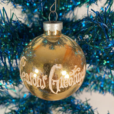 Antique Season's Greetings Holiday Ornament (#C58) 