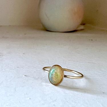 Ethiopian Opal Oval Stacking Ring in 14k Gold Fill 
