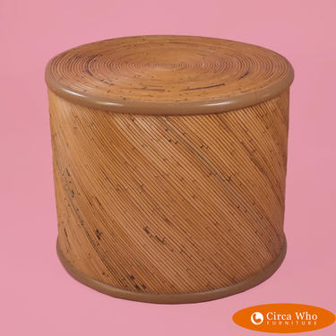 Round Pencil Reed Side Table