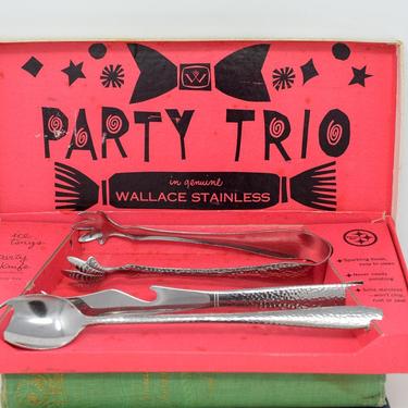 Vintage Party Trio Box of Bar Tools by Wallace Stainless 