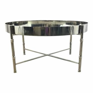 Worlds Away Modern Nickel and Mirror Margret Cocktail Table