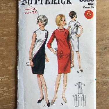 Vintage Butterick 3923 Mod Shift Dress Pattern | 60s Sewing Pattern | Size 12 by blindcatvintage