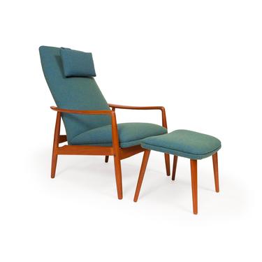 Danish Mid-Century Svend Langkilde High Back Lounge Chair 