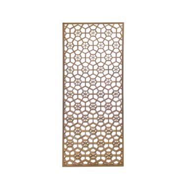 Rectangular Raw Plain Wood Flower Geometric Pattern Wall Panel ws1962E 
