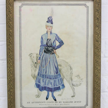 Fashion Print of Woman with Dog for Woman's Home Companion, 1915 - 12.5 x 16.5&amp;quot; 
