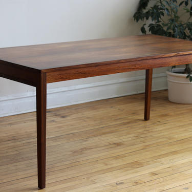 Danish Mid Century Modern Parson Style Rosewood Dining Table 