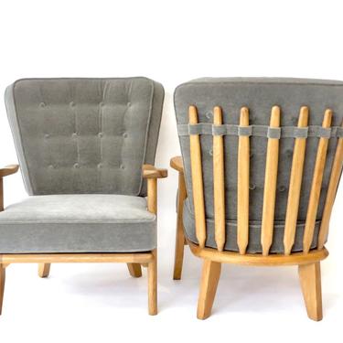 Pair Guillerme et Chambron French Lounge Chairs