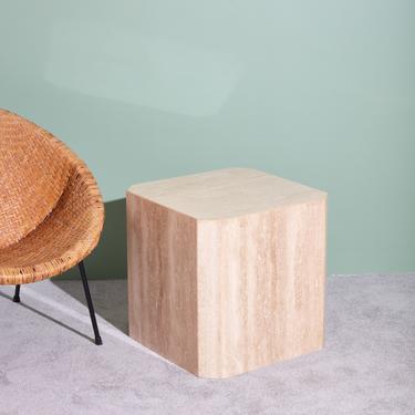 1970s Travertine Side Table