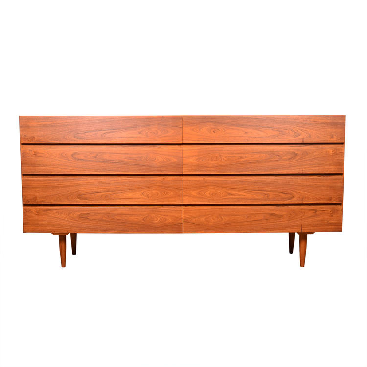 Danish Modern Long + Low Teak 8-Drawer Dresser