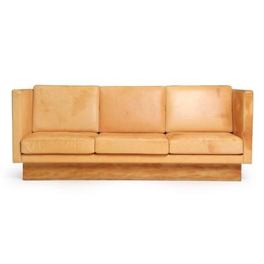 Natural Leather High Back Sofa