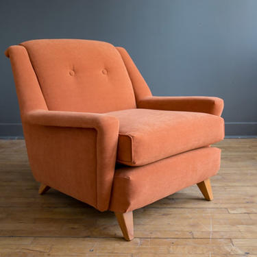 heywood wakefield upholstered lounge chair