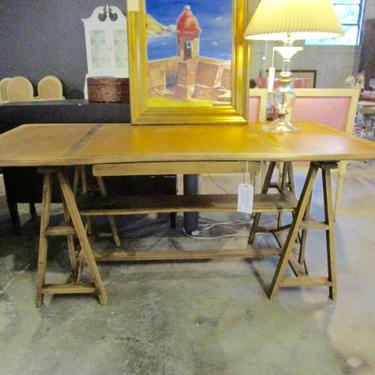 EARLY 20th CENT LARGE AMERICAN ADJUSTABLE WORK /TABLE DESK IN MAPLE WITH LEATHER TOP