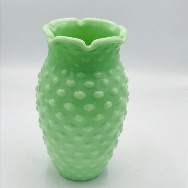 Vintage Jadeite Green Hobnail Tumbler Vase Martha Stewart By Mail L.E. Smith Milk Glass 