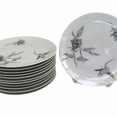 Raymond Loewy Jet Rose Pattern “2000” Form for Rosenthal 12 Dessert \/ Salad Plates- 3 sets available