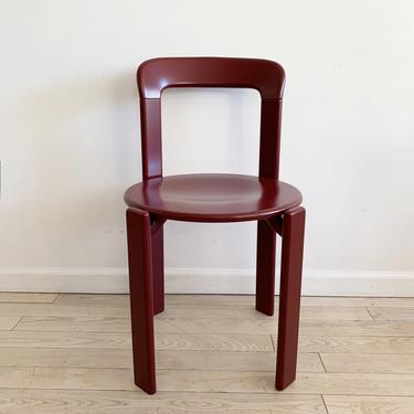 1970s Rey Stacking Chairs in Raspberry Red by Bruno Rey - Set of 6