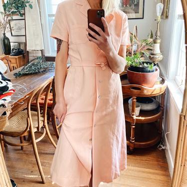 Vintage light pink button up dress 