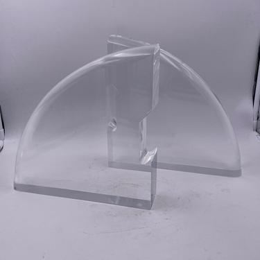 Post Modern Solid Lucite Majestic Bookends