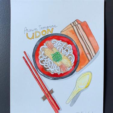 Udon Noodles Original Watercolor Painting