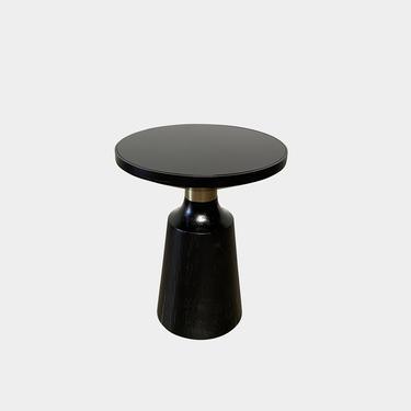 Black Wood and Brushed Gold Side Tables (2 in Stock)