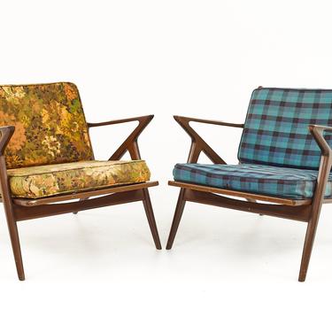 Poul Jensen for Selig Mid Century Z Lounge Chairs - A Pair  - mcm 