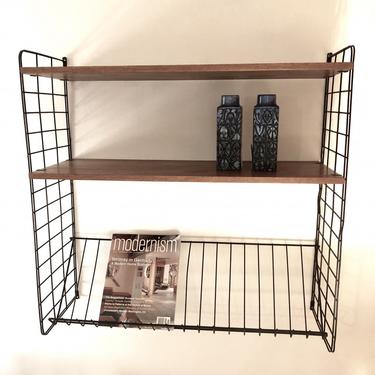 1960s String Shelf with Magazine Rack