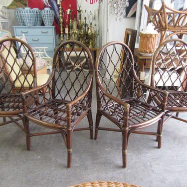4 Island Style Rattan Dining Chairs
