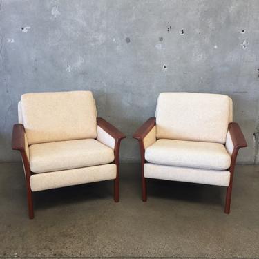 Pair of Hans Olsen for CS Mobler 1960's Danish Modern Chairs