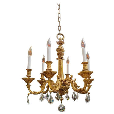 French Gilt Bronze Chandelier, Early 19th Century 