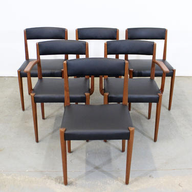 Vintage Mid-Century Danish Modern Povl Dinesen Rare Teak Dining Chairs - Set of 6 