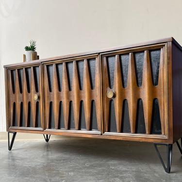 Brutalist style low credenza by young manufacturing company 