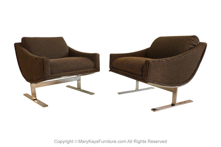 Mid Century Kipp Stewart &amp;quot;Arc Lounge Chairs&amp;quot; for Directional 