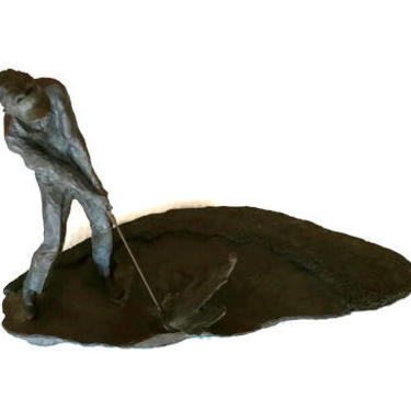 Vintage Mark Hopkins Bronze Golf Sculpture &amp;quot;Trapshot&amp;quot; 1989, 402/2500 