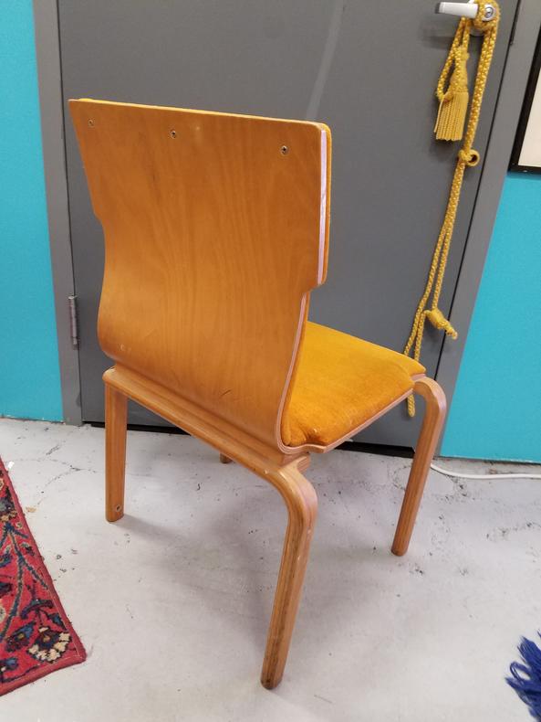 Vintage Velvet Bent Wood Chairs