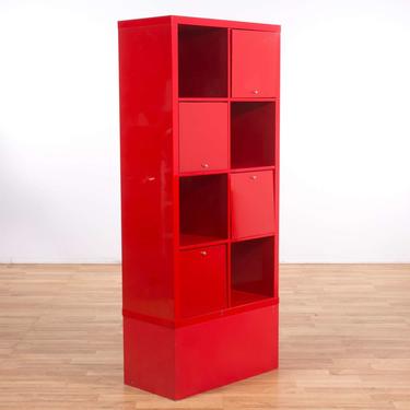 Contemporary Red Cubby Hole Shelf 2
